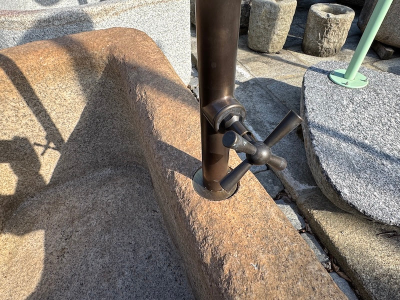 Gartenbrunnen Granit rechteckig Rost Optik