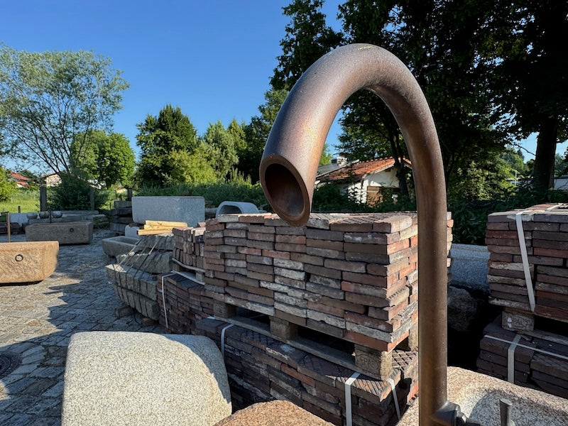 Gartenbrunnen Granit rechteckig Rost Optik