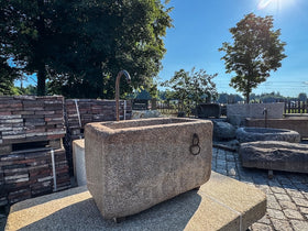 Gartenbrunnen Granit rechteckig Rost Optik