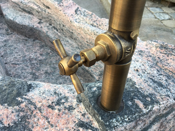 Messingschieber Wassereinlauf Brunnen