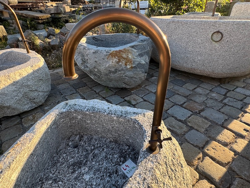 Findlingsbrunnen Wassereinlauf Messing oder Edelstahl