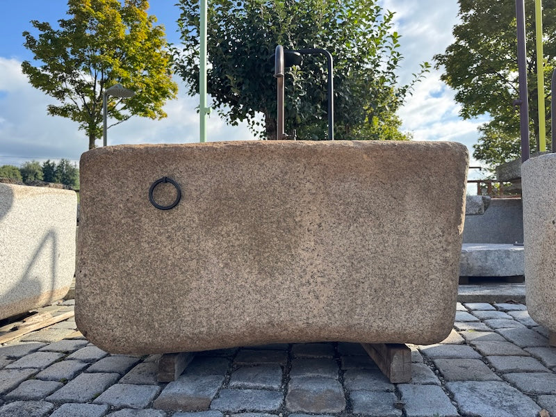 Gartenbrunnen Granit rechteckig Rost Optik