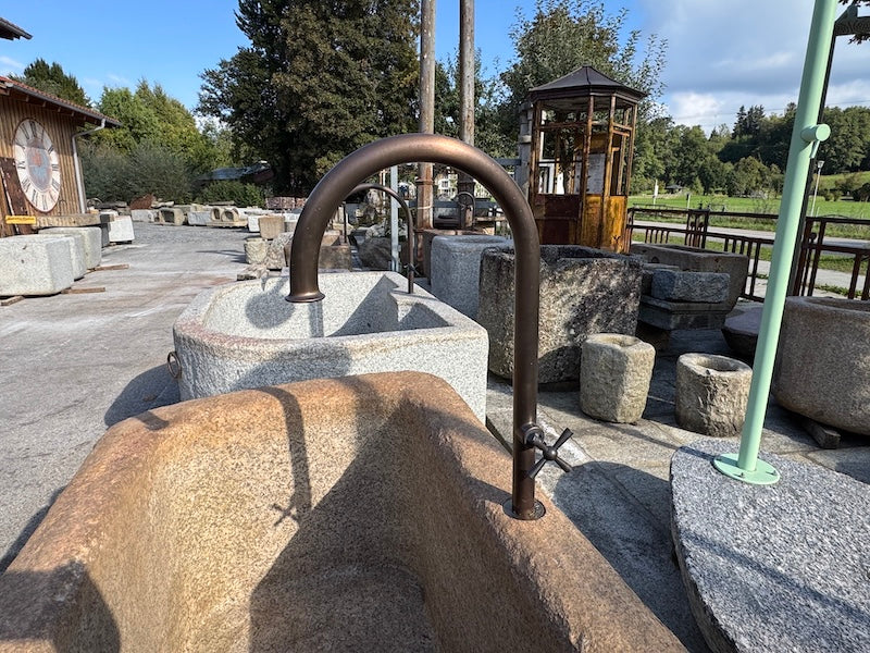 Gartenbrunnen Granit rechteckig Rost Optik