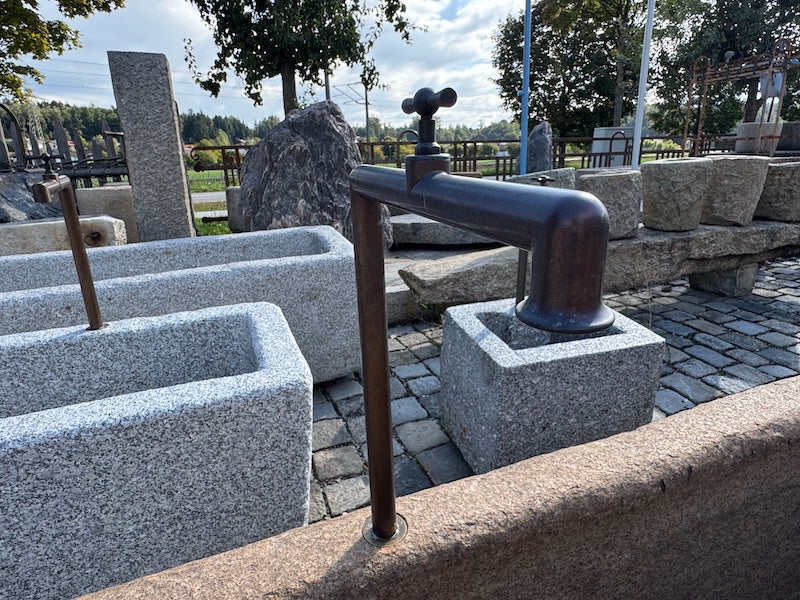 Gartenbrunnen Granit Rost Optik