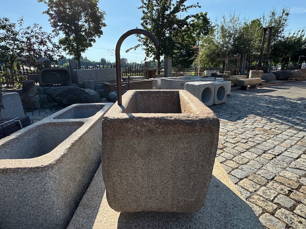 Gartenbrunnen Granit rechteckig Rost Optik