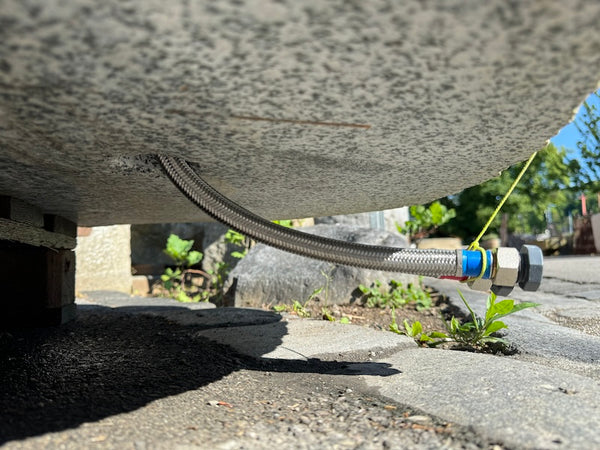 Gartendusche mit Warmwasser