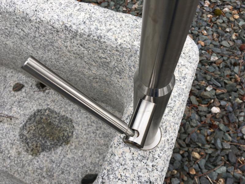 Wasserhahn Brunnen Edelstahl incl. Schieber