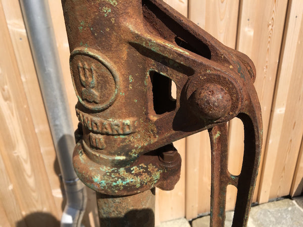 Steintrog mit Schwengelpumpe Detail Pumpe